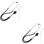 2Pcs Durable Water Leak Test Tool Leak Detection Stick Stainless Steel Black
