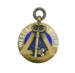 Edwardian Sterling Silver & Enamel West Lancashire Fob Antique 1905 Birmingham