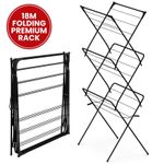 3 Tier Clothes Airer Horse Drying Stand Foldable Laundry Rack Washing Dryer 18m
