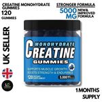 Creatine Gummies 5000mg Max Strength 120 Gummies - Sugar free,Vegan - Blueberry