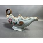 18th C Chinese Export Famille Rose Porcelain Sauce Boat Qianlong Wicker Handle