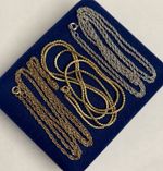 3x Various Elegant gold filled Rope Serpentine Link Necklace 22-26” Gf victorian