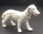 Vintage Whippet Racing Dog White Ceramic Figurine Marked Japan