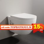 HOROW Rimless Wall Hung Bidet Toilet with 360° Adjustable Nozzle Soft-Close Seat