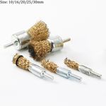 10-30mm Rotary Brass Steel Wire End Cup Brush Wheel 1/4'' Shank for Drill Rust