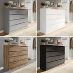 Wide Wooden Chest of 8 Drawers Bedroom Furniture Storage Bedside Modern Cabinet