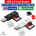 SD Card Reader 2 In 1 USB 3.0 Micro SD SDHC SDXC MMC TF for PC Laptop Mobile