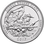 2017 America The Beautiful $ Quarter Dollar George Rogers Clark (IN) P BUNC coin