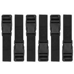 6 Pack Luggage Nylon Straps with Quick Release Buckle 1inch-6pc, Black 