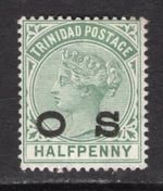 M21916 Trinidad & Tobago 1894 SGO1 - 1/2d dull green.