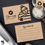 Kraft Appointment Cards Eco Recyclable | Massage Masseur Beauty Therapist 02