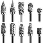 10pcs Tungsten Carbide Burr for Dremel Rotary Cutter Bits Wood Metal Engraving