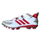 adidas Adizero Point AC Baseball Shoes Molded Cleats White Red Sizes 5.5 - 11.5