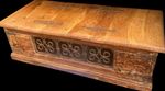 Antique Hand Made Rustic Wooden Double Hinged Top Chest.Iron Hinges/decor. Rare