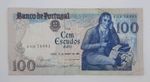 1985 Banco De PORTUGAL 100 Portuguese Escudos Banknote Serial No. EBB 74991