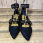 Marc Fisher Alen Ankle Strap Flats Pointed Toe Studded Buckle Detail Size 6M