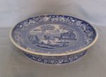 Antique Blue And White Nuneham Park Courtenay Wild Rose Cake Or Stilton Stand