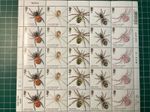 Spider Wildlife Collectors Stamp Sheet 25 Different Arachnid Illustrations MNH