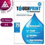 ToughPrint Waterproof Inkjet A4 Paper│Use for Maps, Signs, Documents│25 Sheets