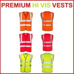 Hi Vis High Viz Visibility Vest Waistcoat Safety Jacket Coat Yellow Orange Red