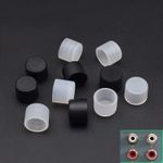 Clear Black Silicone/PE Stopper RCA Phono Connector Anti Dust Cover Plug Cap