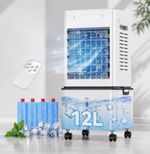 12L Capacity Portable Evaporative Air Cooler with Wheels. 6 Speed Modes