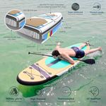 10 Feet Long  Welandfun Inflatable Surfing Board, Stand up Board Non Slip Deck
