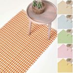 Cotton Gingham Rugs Pink Blue Beige Green Orange Carpet Kids Bath Mats