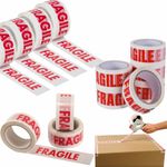 FRAGILE PRINTED STRONG PACKAGING TAPE 48MM X 66M PARCEL PACKING 2 4 6 12 24 36 