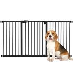 PawHut Safety Gate with Extensions, Black ,Used