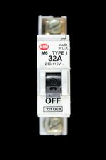 MEM 32 AMP TYPE 1 M6 MCB CIRCUIT BREAKER 321QEB