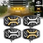 4x HELLA JUMBO FULL LED OVAL/RECTANGULAR DRIVING SPOTLIGHTS SPOTLAMPS +SIDELIGHT