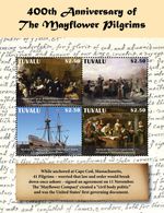 MAYFLOWER SHIP PILGRIMS 400th Anniversary Stamp Sheet (2020 Tuvalu)