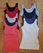 Ex Marks & Spencer Womens Ribbed Scoop Neck Vest Tops With Support Size 6-22