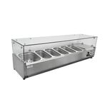 Saladette Prep Fridge 150cm Glass Top Kitchen Commercial Catering Chilled Dia...