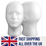 MEN’S FOAM HEAD POLYSTYRENE MALE HAT STAND DISPLAY RACK MANNEQUIN HEAD MODEL UK 