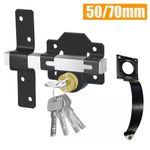 50mm/70mm Double Sided Gate Lock with Handle 5 Keys Garden Long Throw Lock