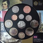 2009 BRILLIANT UNCIRCULATED COIN COLLECTION - UNITED KINGDOM - BU COIN YEAR SET