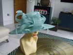 stunning HUGE WIDE  bright aqua colour  Ascot/races/ wedding hat