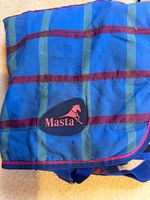 Masta Stable Rug 6'3'' Blue/Green/Burgundy Check, Adjustable Surcingles