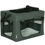 Foldable Pet Carrier Bag 48.5cm Soft Travel Carrier 3 Zip Doors Grey