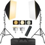 MSKIRA Softbox Lighting Kit 2X85W Bi-Color LED Dimmable for Studio & Photography