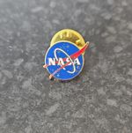 NASA Logo Space Exploration Enamel Pin Badge, Metal, Gold Tone