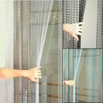 214cm x 90cm Aluminium Door Fly Screen Metal Chain Curtain Insect Pest Blinds