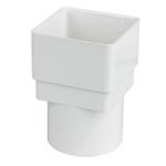 FLOPLAST 65mm Square to 68mm Round Downpipe Adapters - White -1 Day Delivery