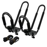 2x Heavy Duty Sit On Top Kayak Canoe Roof Rack Carrier Boat Mount J Bars & Strap