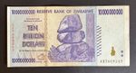 Zimbabwe Banknote. 10 Billion Dollars. Dated 2008. Pick 85. Circulated