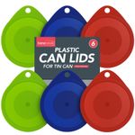 SOL 6pk Plastic Can Lids Silicone Tin Covers Reusable Airtight Food Storage