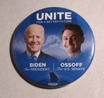 2020 Joe Biden  Jon Ossoff U.S. Senate   2 1/4" "PROOF" Political Button Pin GA
