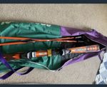 HEAD CYBER RETRO VINTAGE PAIR  SKIS + 120cm SKI POLES GREAT FOR WALL DECORATION